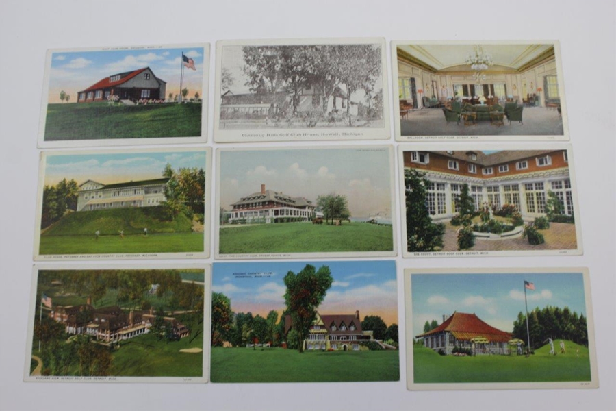 Lot of Nineteen (19) Michigan Antique Golf Postcards
