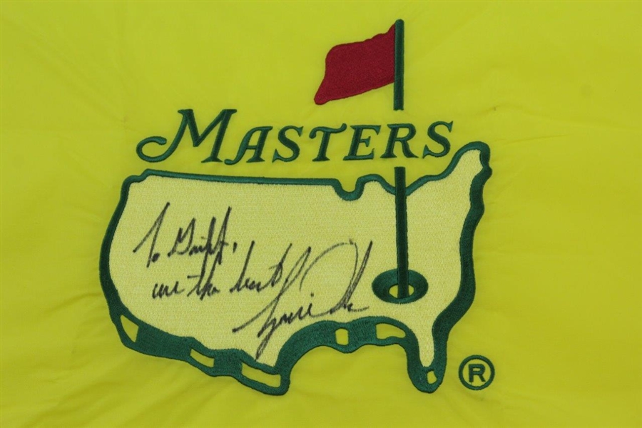 Tiger Woods Signed Rare 1997 Full Center Embroidered Flag 'To Griff-Blaine McCallister's Caddy' JSA ALOA