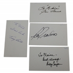 US Open Champs Snead, Bolt, Trevino, & Casper Signed Index Cards JSA ALOA