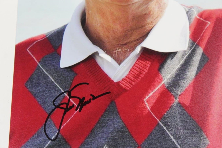Jack Nicklaus Signed Red & Black Diamond Sweater Photo JSA ALOA