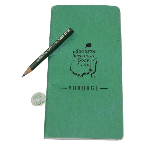 Masters Yardage Book, Ball Marker, & Pencil