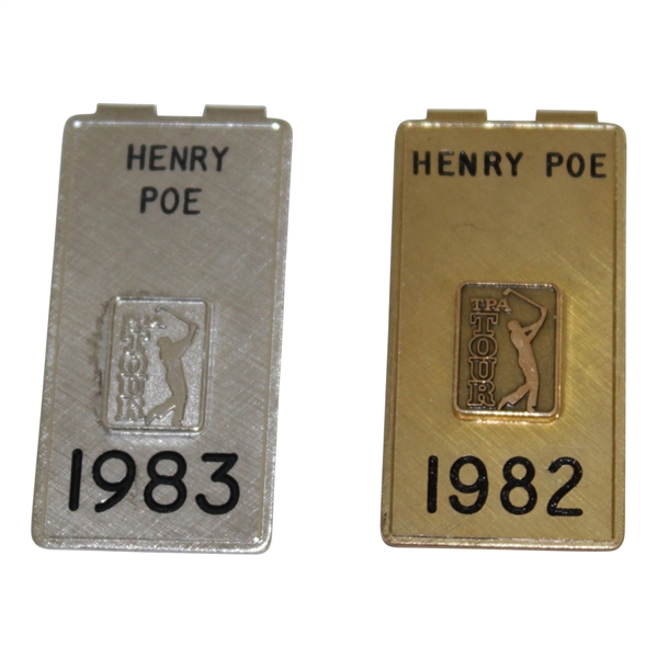 Henry Poe's 1982 & 1983 PGA Tour Money Clips/Badges