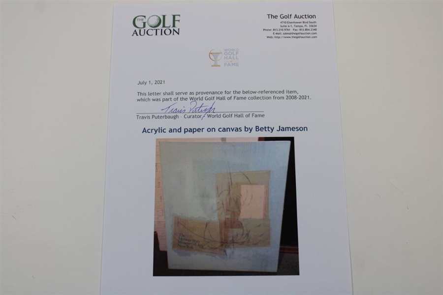 Original Hand-Painted Acrylic/Paper Mache Canvas by Betty Jameson - World Golf Hall of Fame Collection
