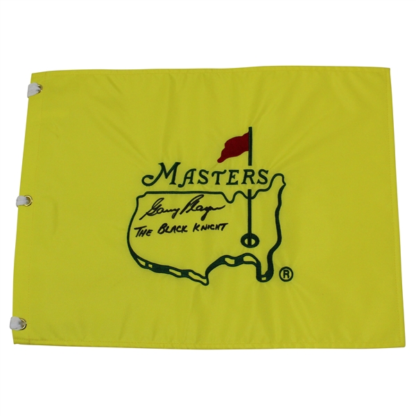 Gary Player Signed Undated Masters Embroidered Flag with 'The Black Knight' JSA ALOA