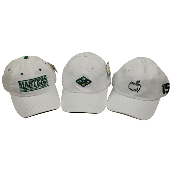 2011, 2015, & Undated Masters Tournament White Caddy Hats - Unused