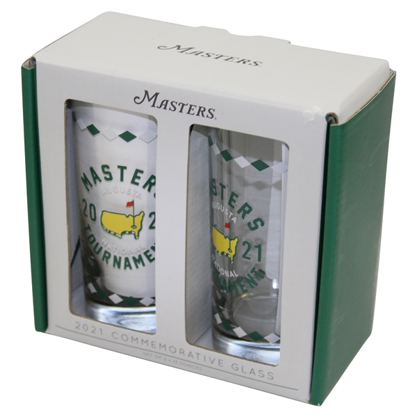 2021 Masters Tournament Commemorative Drinking Glasses in Original Box