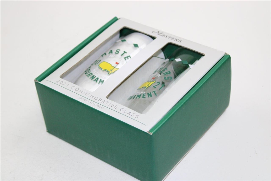 2021 Masters Tournament Commemorative Drinking Glasses in Original Box