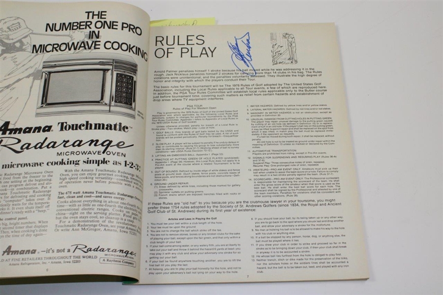 Multi-Signed 1976 Western Open at Butler National Golf Club Program with Unused Scorecard JSA ALOA