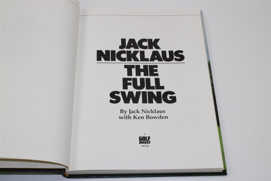 Jack Nicklaus Signed 1984 'The Full Swing' Book JSA ALOA