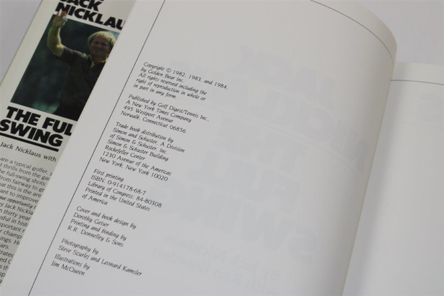 Jack Nicklaus Signed 1984 'The Full Swing' Book JSA ALOA