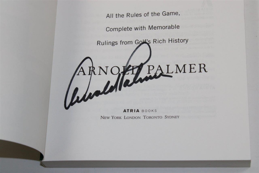 Arnold Palmer Signed 2002 'Playing By The Rules' Book JSA ALOA