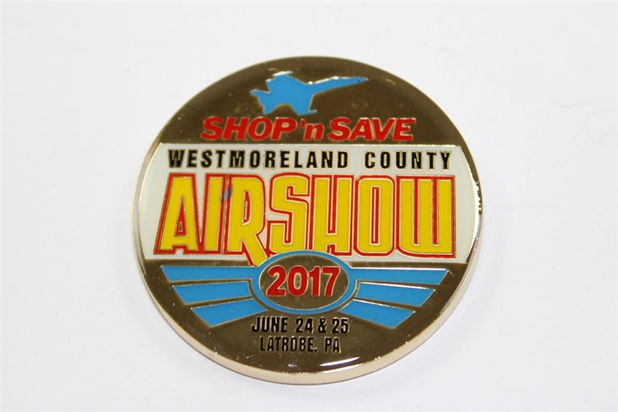 A Tribute To Arnold Palmer' 2017 Westmoreland County (Latrobe, Pa) Airshow Commemorative Coin 1929-2016