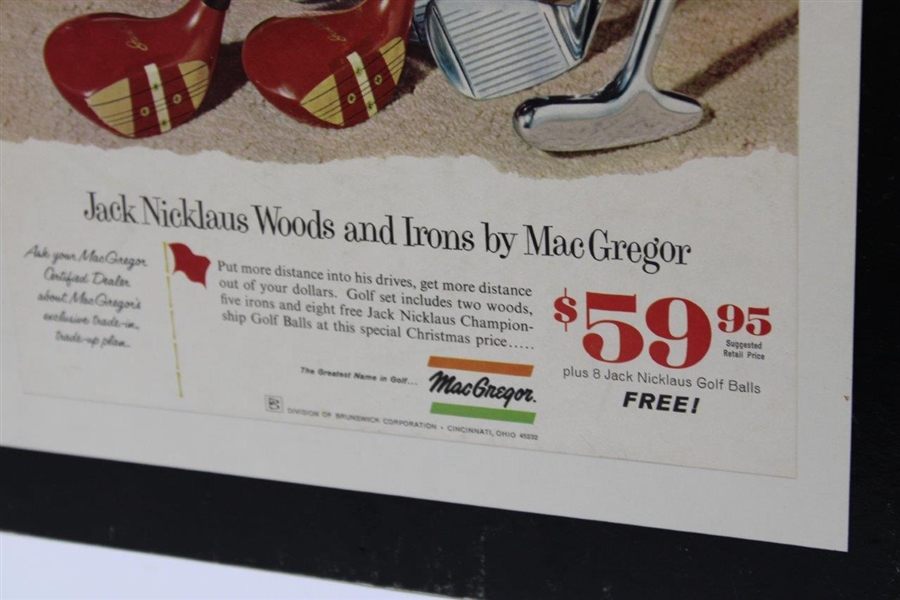 1960's Jack Nicklaus Point of Sale 12 x 17 MacGregor Cardboard Advertisement