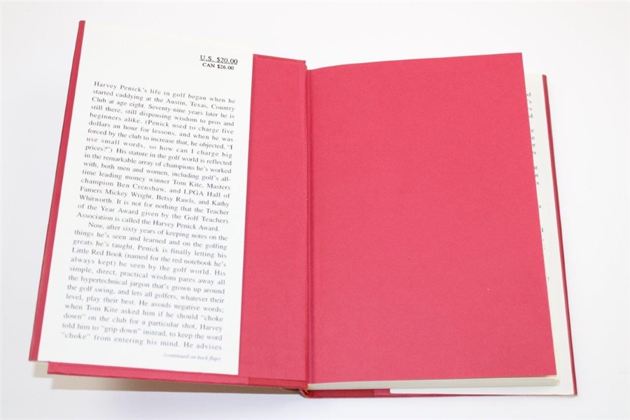 Harvey Penick Signed 1992 'Harvey Penick's Little Red Book'  with Inscription & Paper JSA ALOA