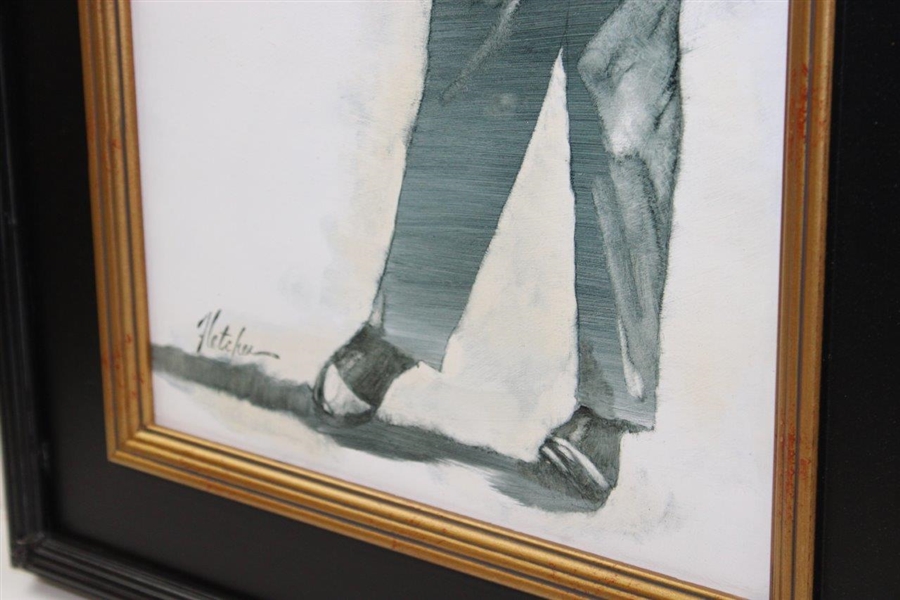 Original Arnold Palmer Oil Painting 'High Follow Through' by Artist Robert Fletcher - Framed