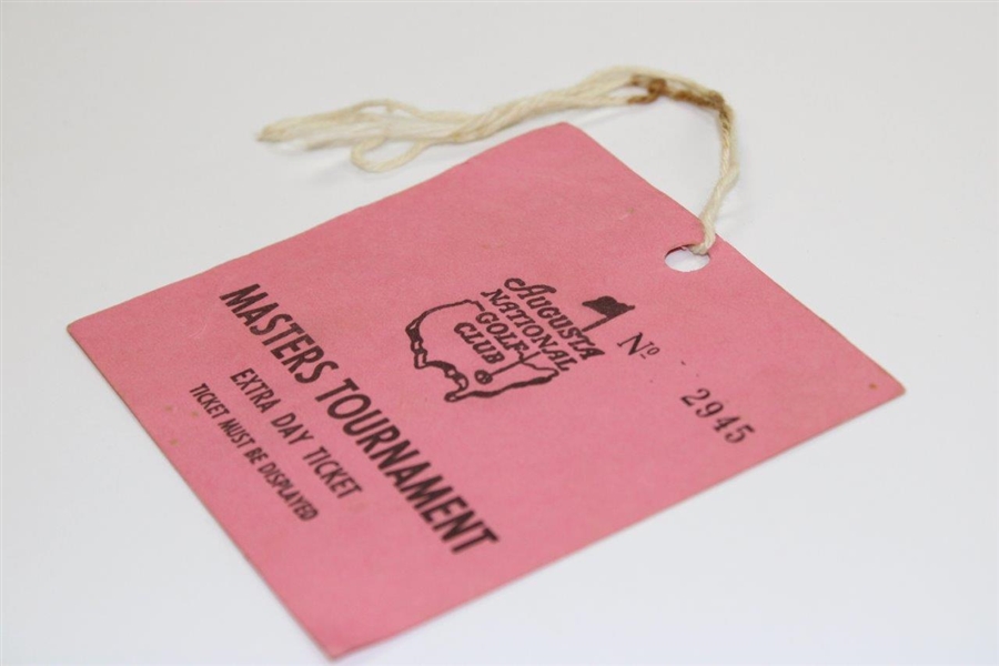 Circa 1970's Masters Tournament 'Extra Day' Square Ticket #2945