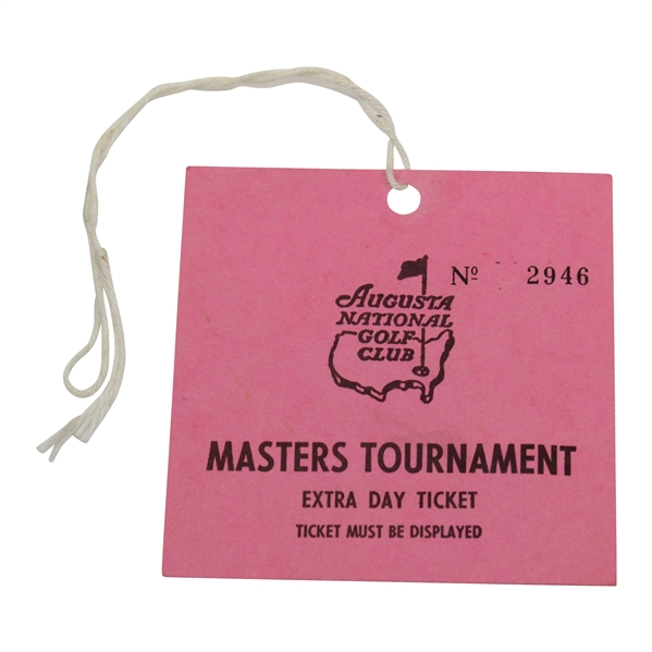 Circa 1970's Masters Tournament 'Extra Day' Square Ticket #2946