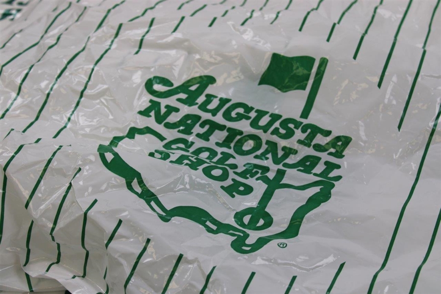 Seven (7) Augusta National Golf Club Plastic Bags with Drawstrings (One with Handles)