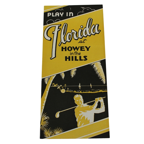 Vintage 'Play In Florida' at 'Howey In The Hills' Black & Gold Advertising/Travel Brochure
