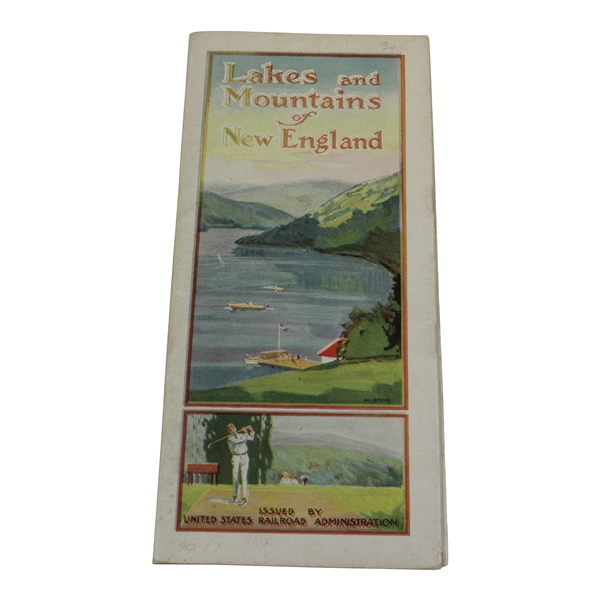 Vintage 'Lakes and Mountains of New England' Advertising Brochure Issued by US Railroad Administration
