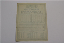 1950 Records of the Masters Tournament Sheet/Guide