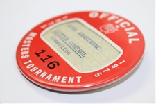 1975 Masters Tournament Official Badge #116 Issued to Russ Armstrong (Littler Control Committee)