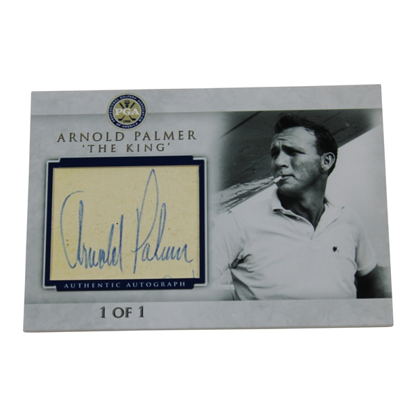 Arnold Palmer 1/1 'The King' Authentic Autograph DNJCards Creation Golf Card with Cut JSA ALOA