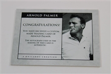 Arnold Palmer 1/1 'The King' Authentic Autograph DNJCards Creation Golf Card with Cut JSA ALOA