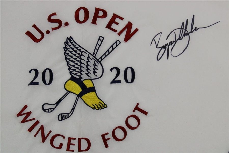 Bryson Dechambeau Signed 2020 US Open at Winged Foot Embroidered Flag BECKETT #BB88008