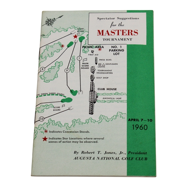 1960 Augusta National Golf Club Tournament Spectator Guide - Palmer's Second Masters Win