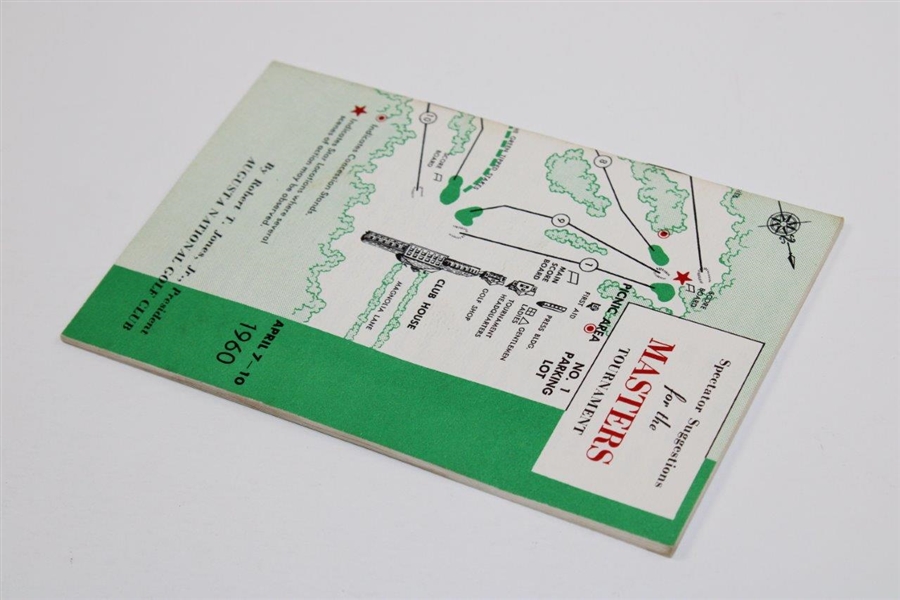 1960 Augusta National Golf Club Tournament Spectator Guide - Palmer's Second Masters Win