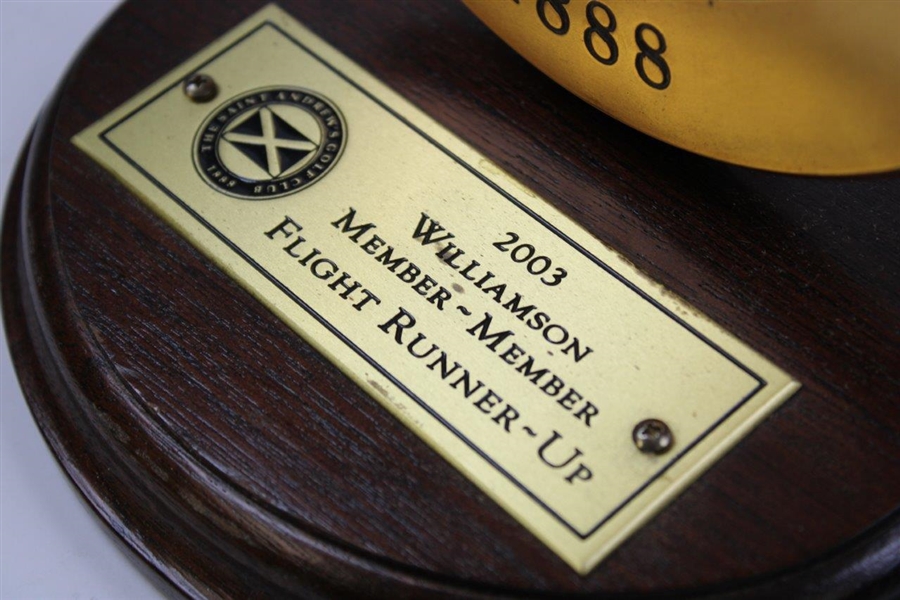 The Saint Andrew's Golf Club '1888' Williamson Member-Member Flight Runner-Up Award
