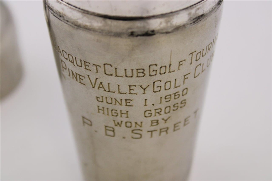 1960 Pine Valley GC The Racquet Club Golf Tournament High Gross Cocktail Shaker Won by P.B. Street