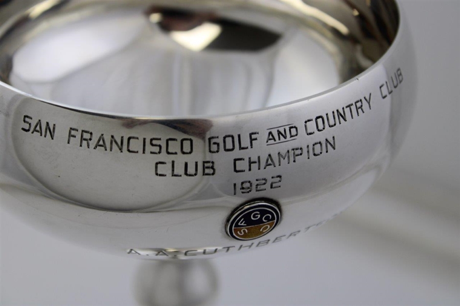 1922 San Francisco Golf and Country Club Sterling Silver Trophy Won by A.A. Cuthbertson