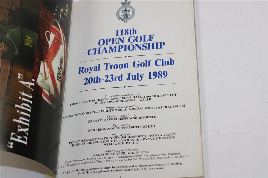 Seve Ballesteros Signed 1989 OPEN Championship at Royal Troon Official Program JSA ALOA