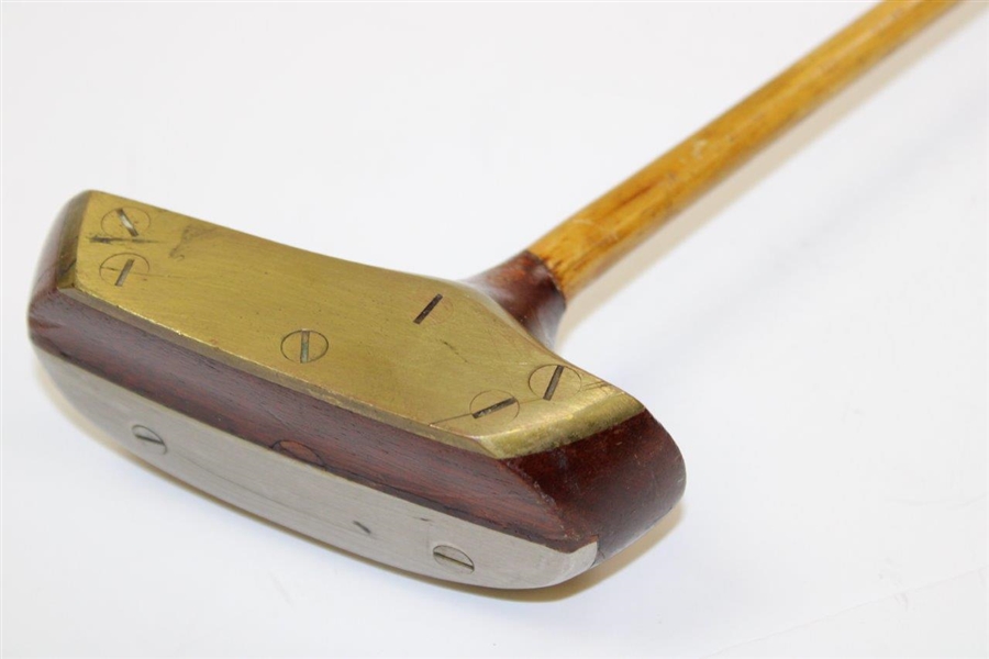 Heavy Brass Faced Center Shafted Putter - Unmarked