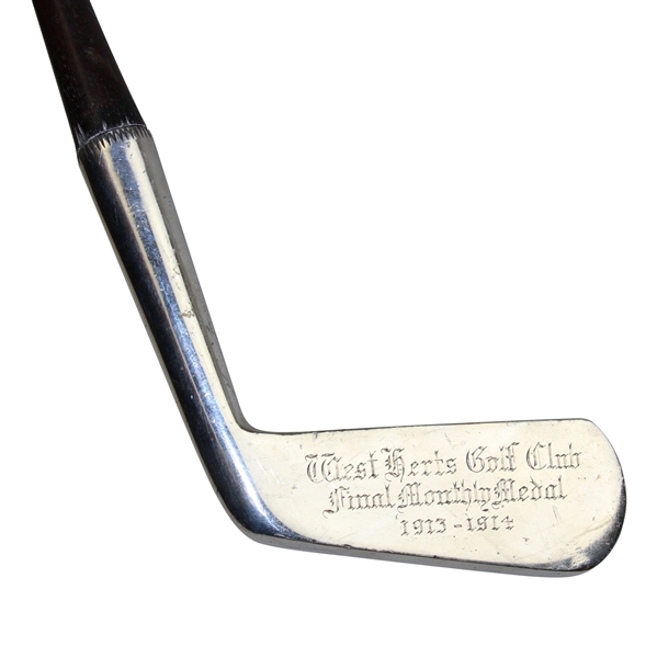 Seldom Seen 1913-1914 West Herts Golf Club Final Monthly Winner Sterling Silver Putter with Shaft Stamp