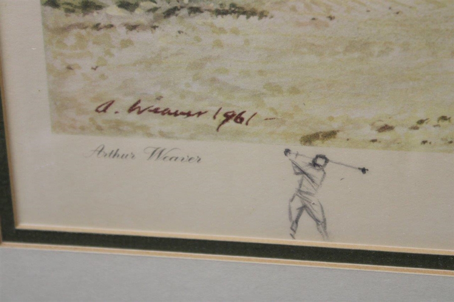 1960 Masters '7th Green - Augusta' Arthur Weaver Signed 'The Masters' Print with Remarque JSA ALOA