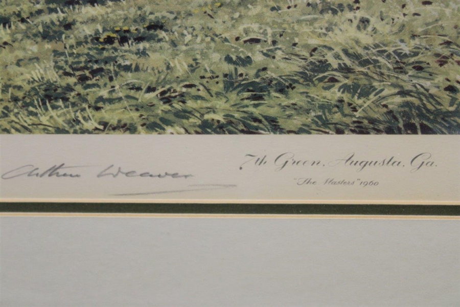 1960 Masters '7th Green - Augusta' Arthur Weaver Signed 'The Masters' Print with Remarque JSA ALOA