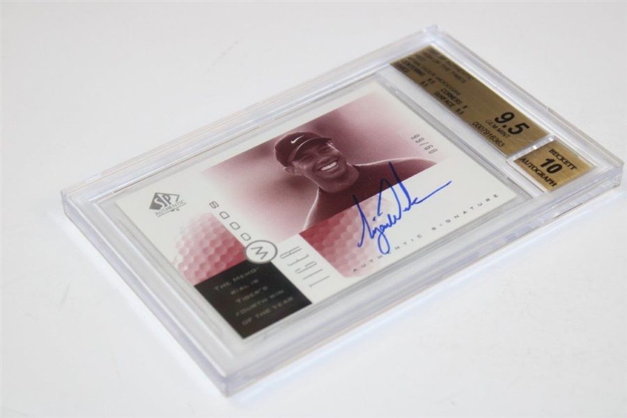 Tiger Woods Signed 2001 SP Sign of Times RED Rookie Card 09/66 9.5 GEM MINT 10 Auto BGS - Wow!