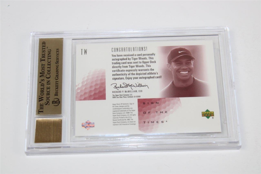 Tiger Woods Signed 2001 SP Sign of Times RED Rookie Card 09/66 9.5 GEM MINT 10 Auto BGS - Wow!