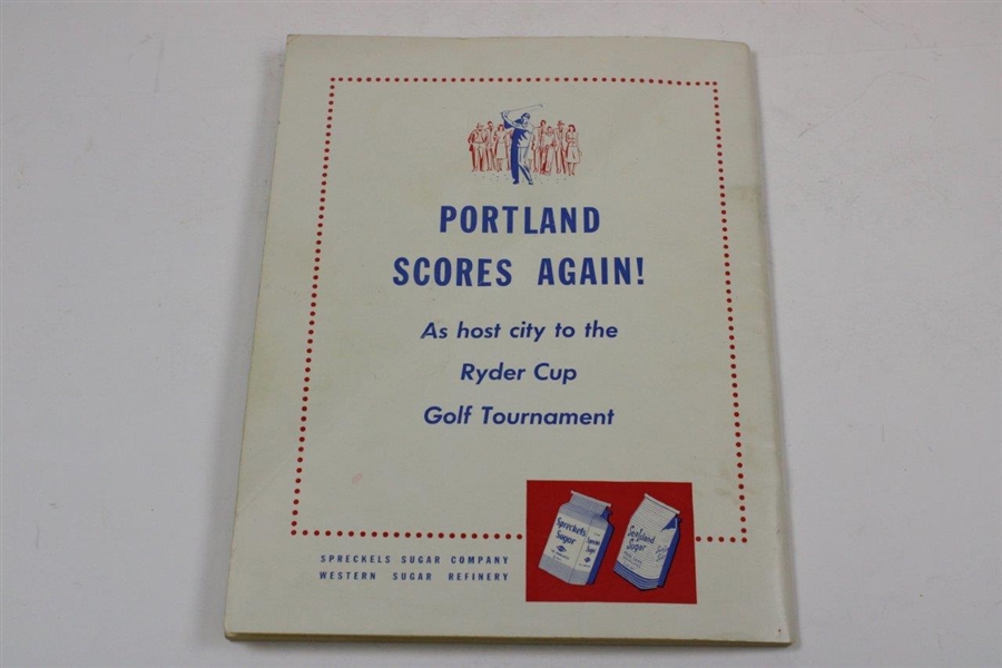 1947 Ryder Cup Matches at Portland Golf Club Official Program - Great Condition