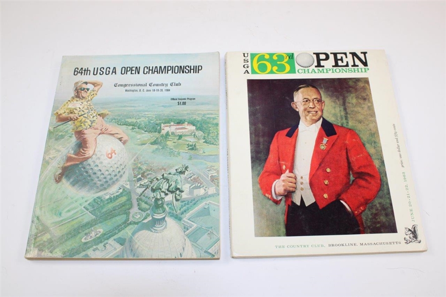 1963 & 1964 US Open Championship Official Programs - The Country Club (Brookline) & Congressional CC