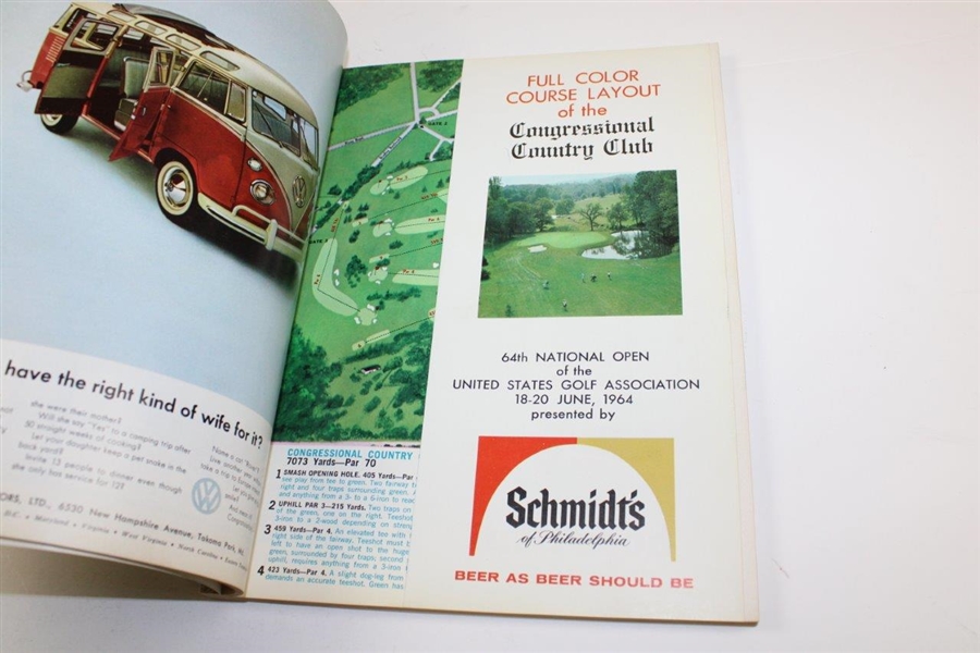 1963 & 1964 US Open Championship Official Programs - The Country Club (Brookline) & Congressional CC
