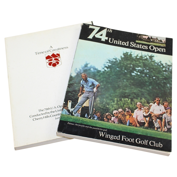 1974 & 1978 US Open Championship Official Programs - Winged Foot GC & Cherry Hills CC