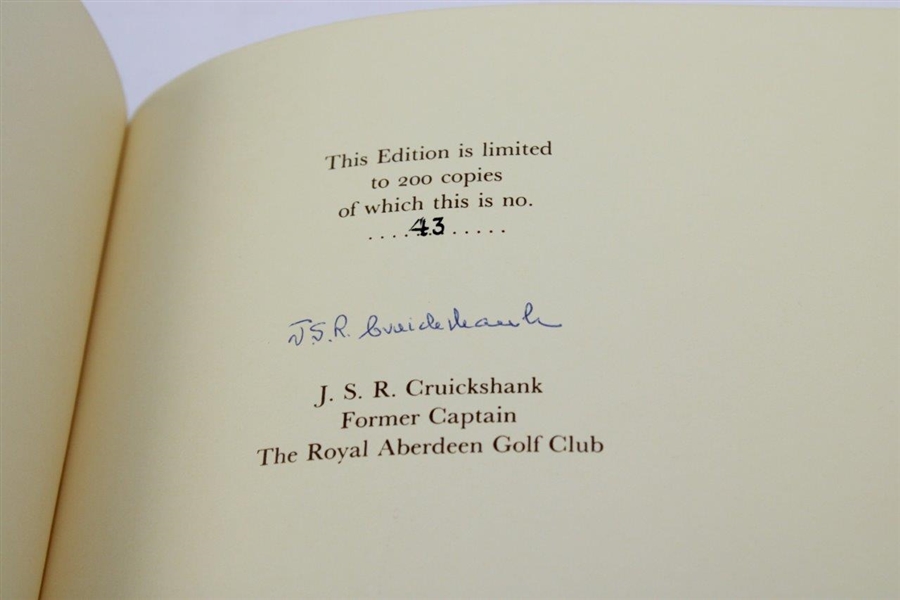 1982 'The Aberdeen Golfers' Ltd Facsmile Ed 43/200 Signed by J.S.R. Cruickshank with Dust Jacket