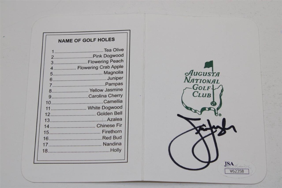 Jim Furyk Signed Augusta National Golf Club Scorecard JSA #V62358