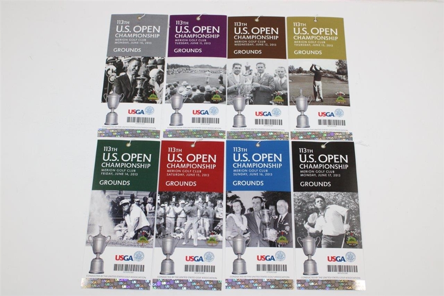 2013 US Open at Merion Full Ticket Set - Justin Rose Win!