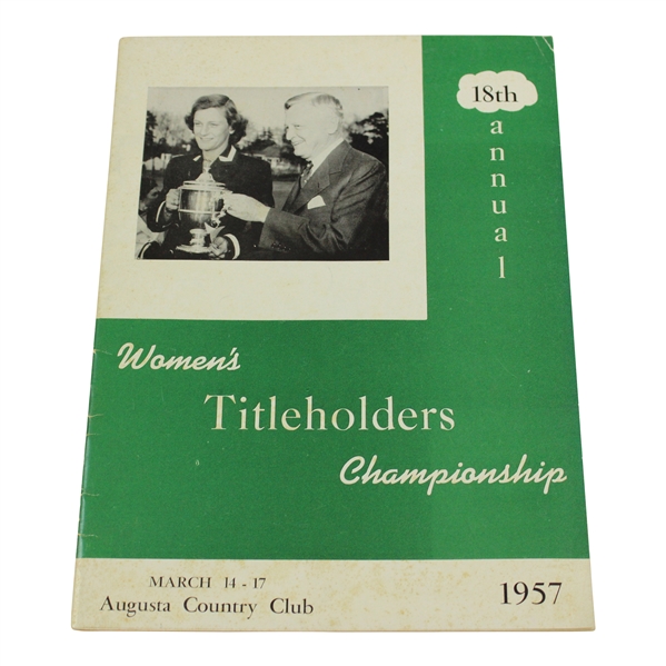 1957 Womens Title Holders at Augusta Country Club Program - Good Condition