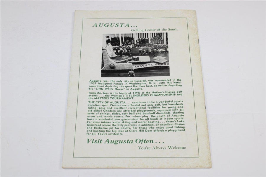 1957 Womens Title Holders at Augusta Country Club Program - Good Condition